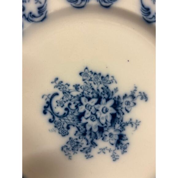 Floral CEICE Upper Hanley England Semi-Porcelain Flow Blue 10" Dinner Plate. L7 - Picture 2 of 5